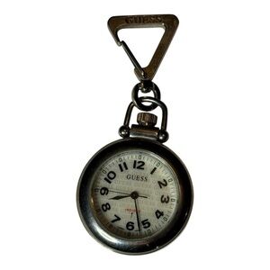 Guess Silver Clip-On Pocket Watch